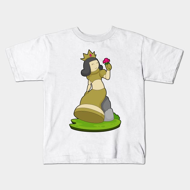 Chess piece Queen Flower Chess Kids T-Shirt by Markus Schnabel